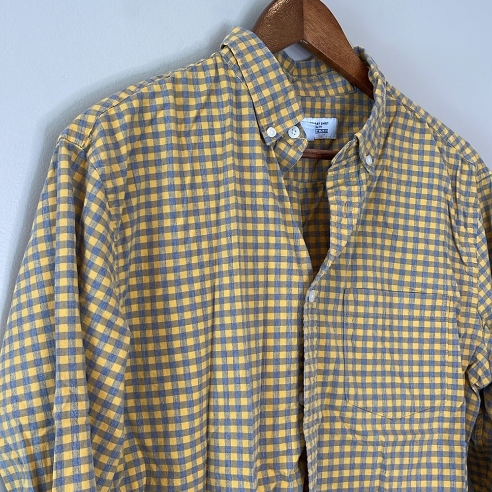 Old Navy Plaid Everyday Shirt Slim Fit Men’s Long-Sleeve Button-Down, Size L